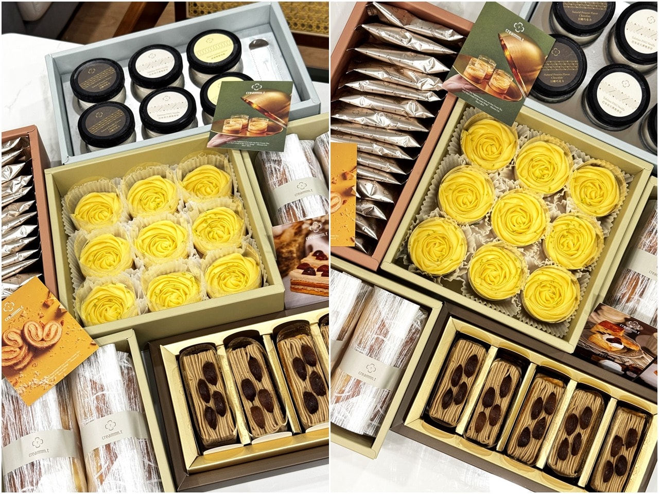 【宅配甜點】creammm.t 家常檸檬塔、司康組合、三溫堂蝴蝶酥、栗子千層派、經典風味冰淇淋-近全商品開箱與心得，奶蛋素友善，台中市十大伴手禮首獎