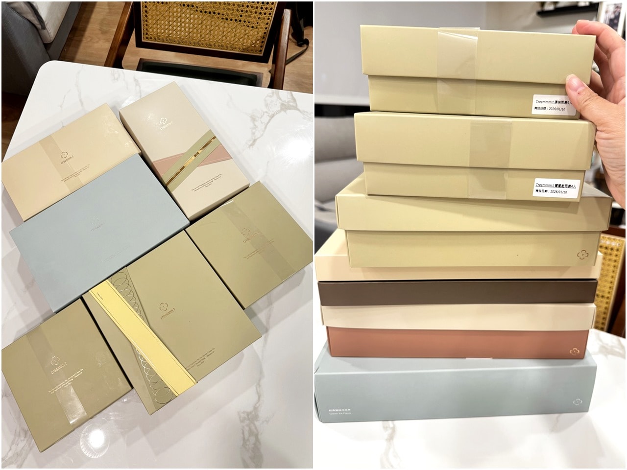 【宅配甜點】creammm.t 家常檸檬塔、司康組合、三溫堂蝴蝶酥、栗子千層派、經典風味冰淇淋-近全商品開箱與心得，奶蛋素友善，台中市十大伴手禮首獎